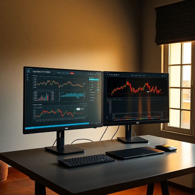 Estudio de trabajo en Sevilla con monitores de análisis de trading